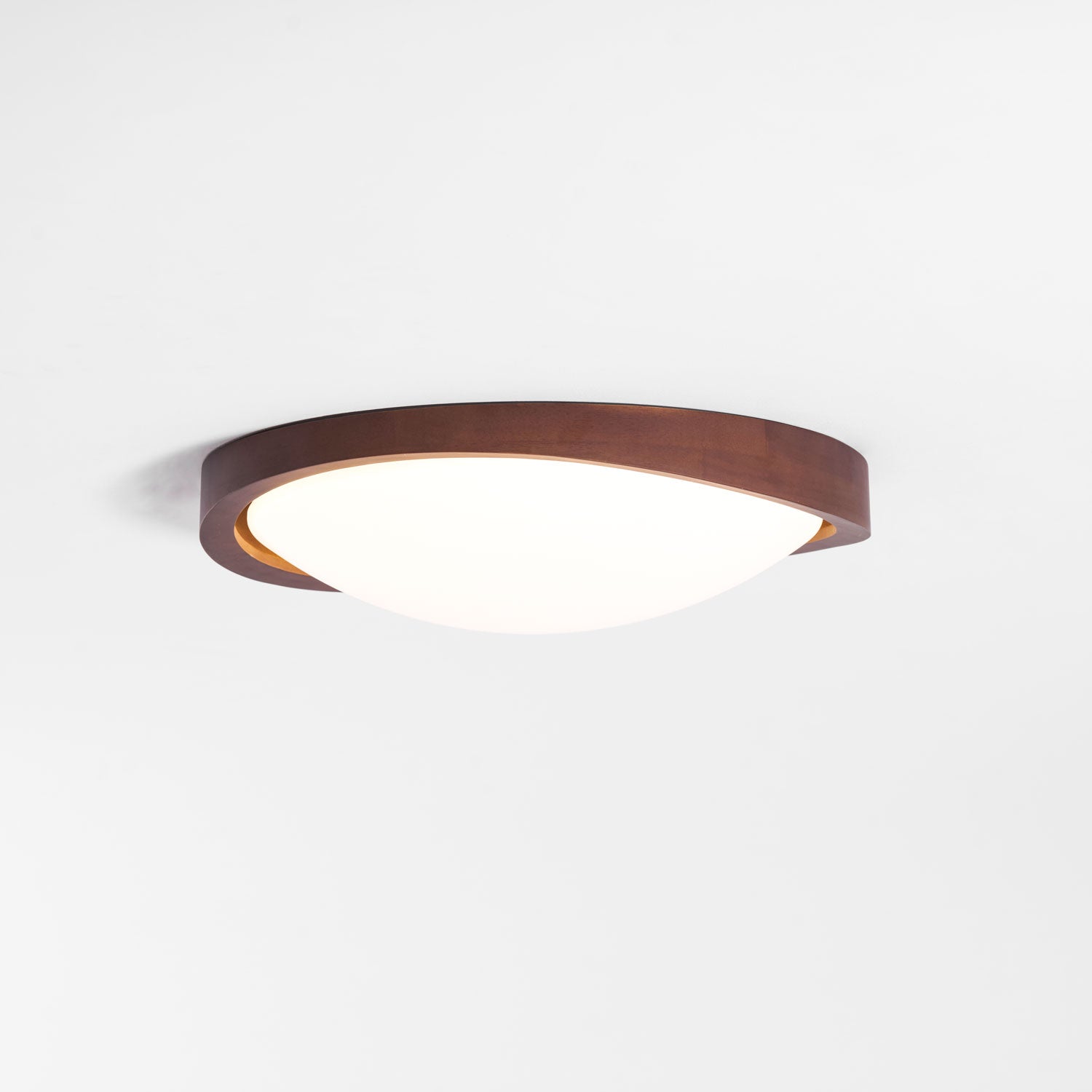 Ceiling Lamp | Modern Curved LED Design | Walnut Finish & 45cm | Living Room