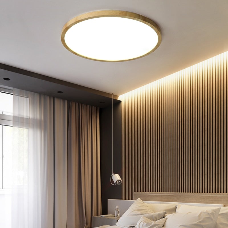 Ceiling Light | Dimmable Tri-Color LED | Wood Frame | Cozy Ambience