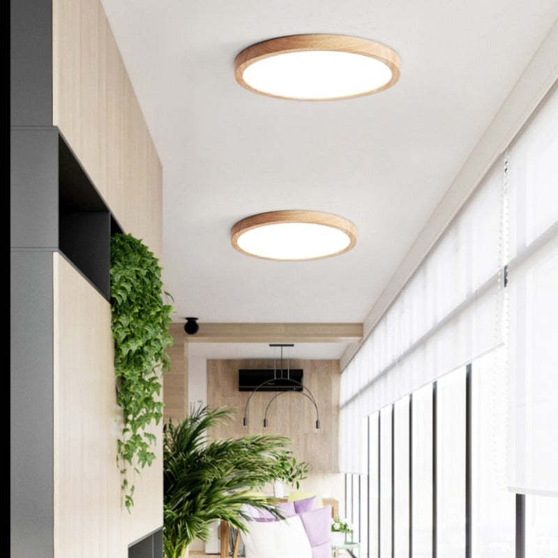 Ceiling Light | Dimmable Tri-Color LED | Wood Frame | Cozy Ambience