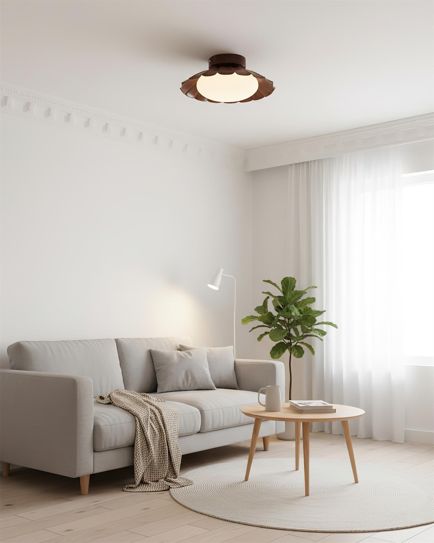 Ceiling Light | Sculptural Wavy Cloud Design | Integrated LED | 25cm Diameter, Moisture-Resistant