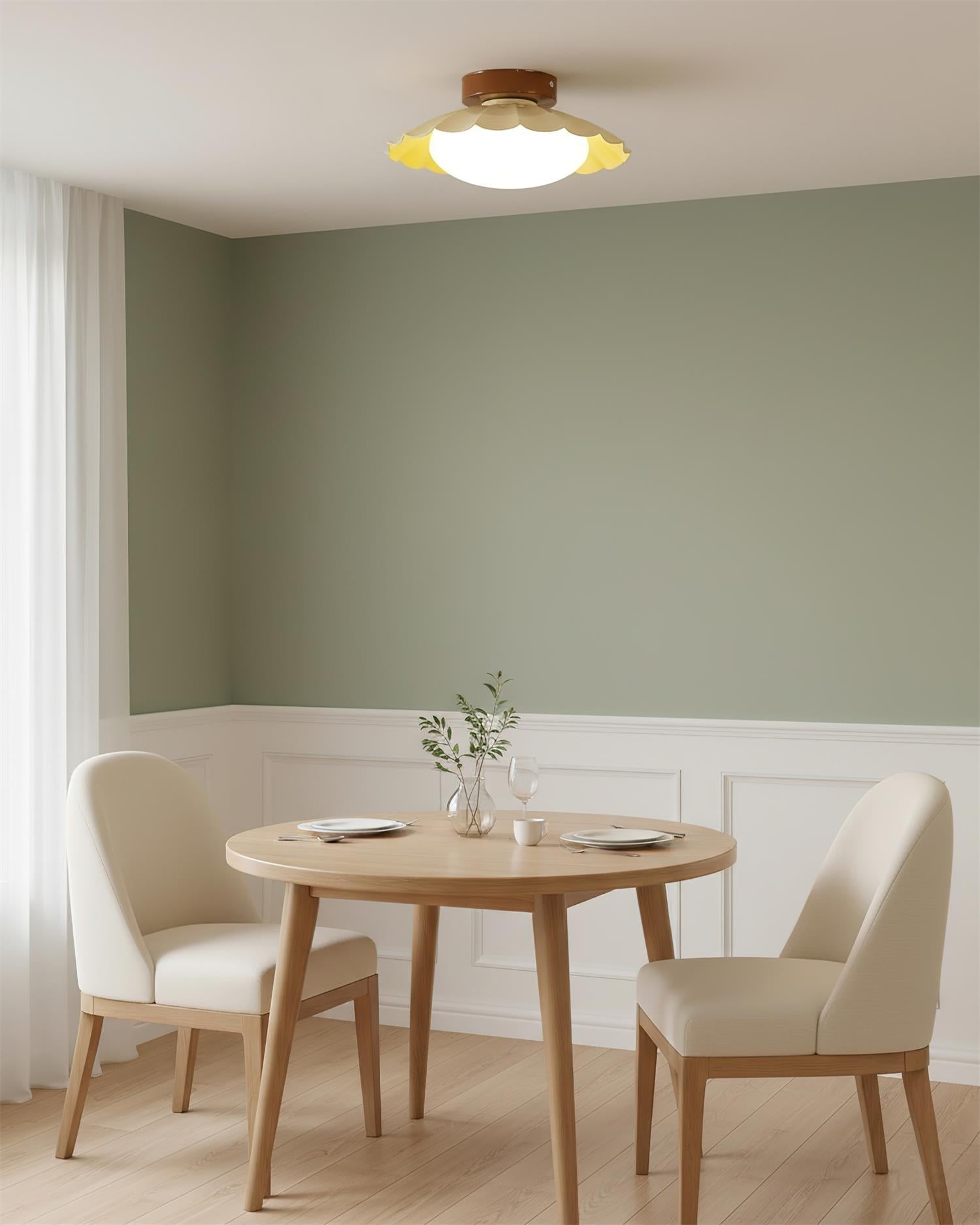 Ceiling Light | Sculptural Wavy Cloud Design | Integrated LED | 25cm Diameter, Moisture-Resistant