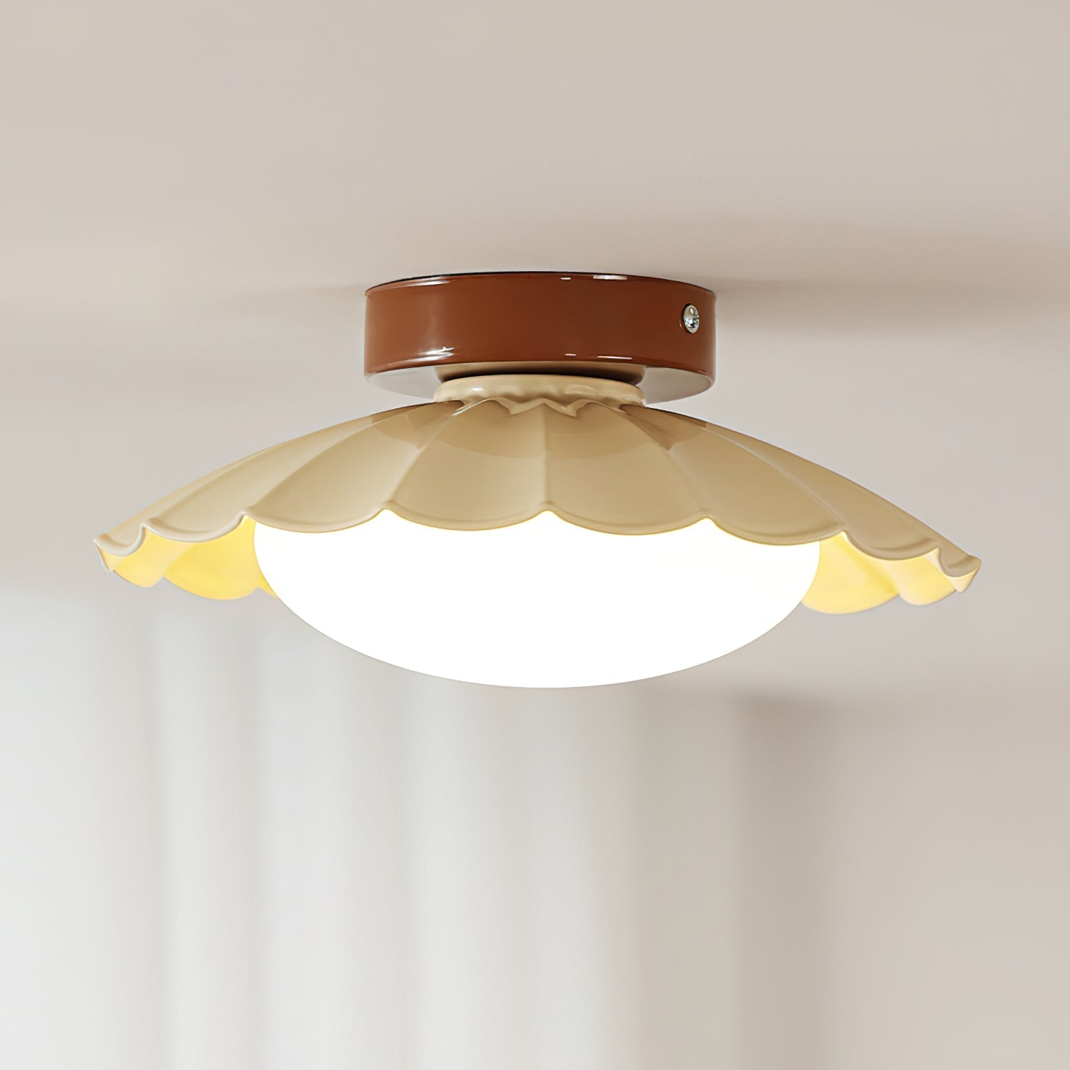 Ceiling Light | Sculptural Wavy Cloud Design | Integrated LED | 25cm Diameter, Moisture-Resistant
