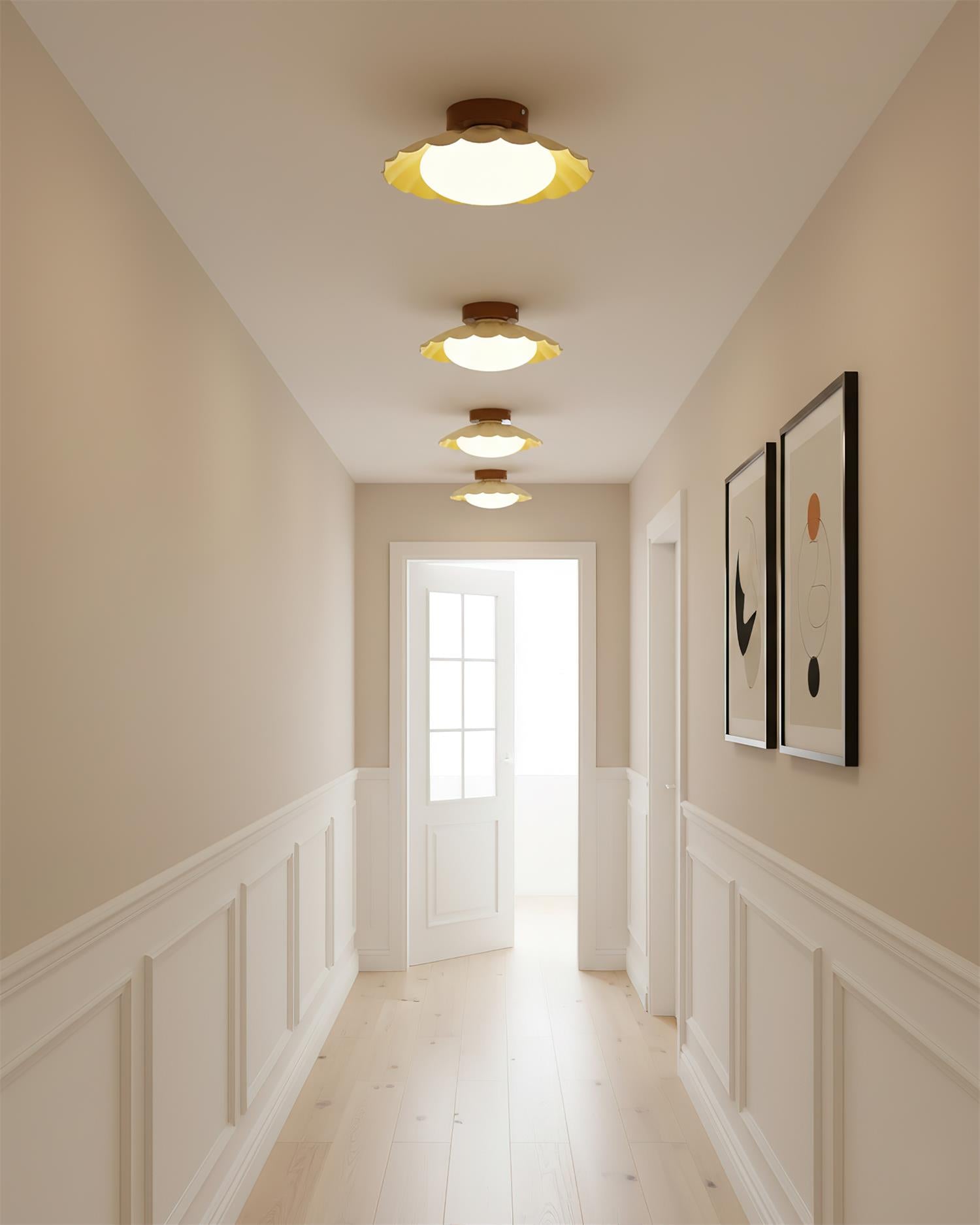 Ceiling Light | Sculptural Wavy Cloud Design | Integrated LED | 25cm Diameter, Moisture-Resistant