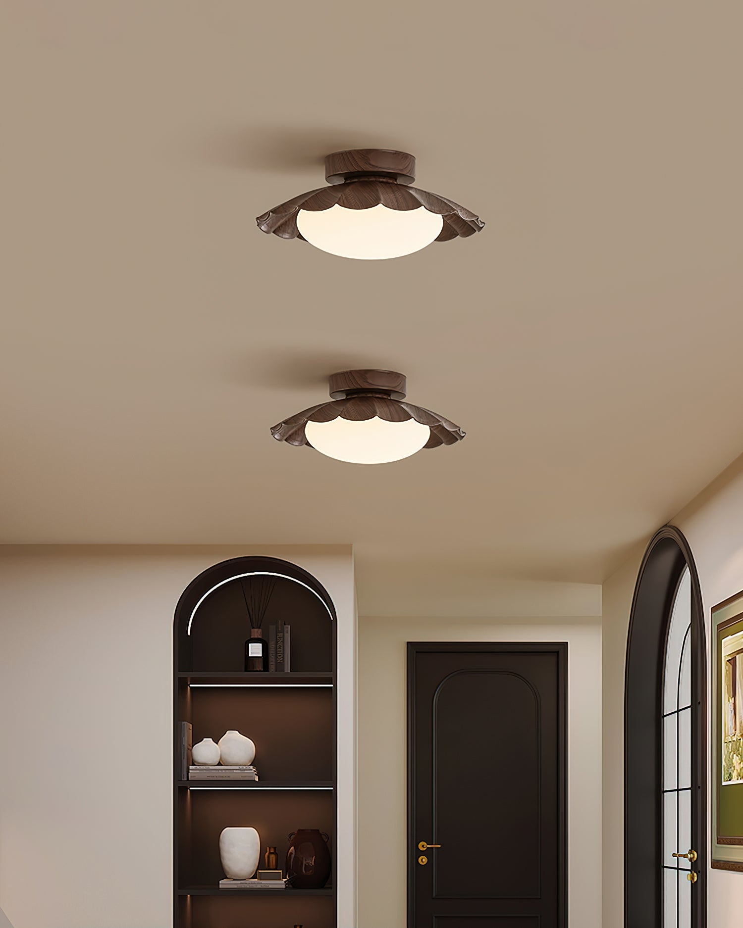 Ceiling Light | Sculptural Wavy Cloud Design | Integrated LED | 25cm Diameter, Moisture-Resistant