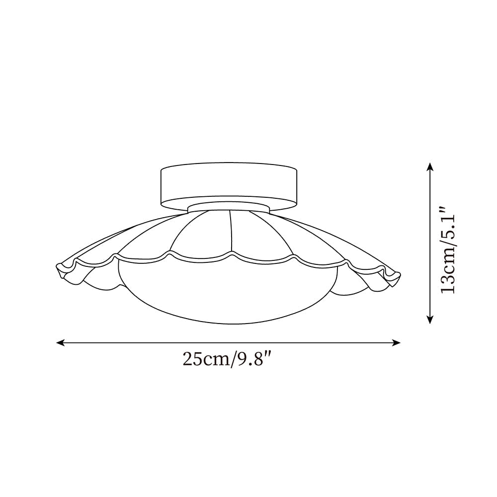 Ceiling Light | Sculptural Wavy Cloud Design | Integrated LED | 25cm Diameter, Moisture-Resistant