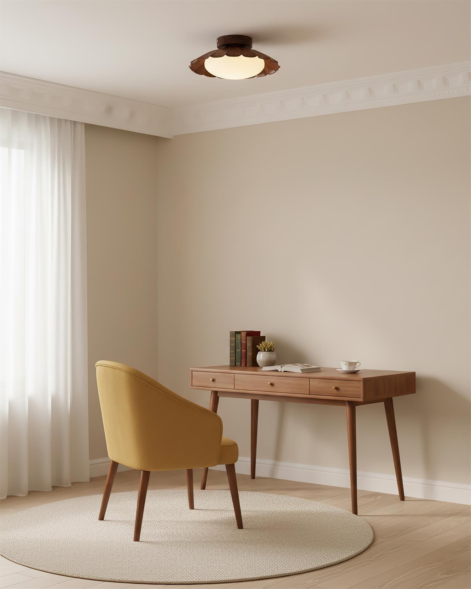 Ceiling Light | Sculptural Wavy Cloud Design | Integrated LED | 25cm Diameter, Moisture-Resistant
