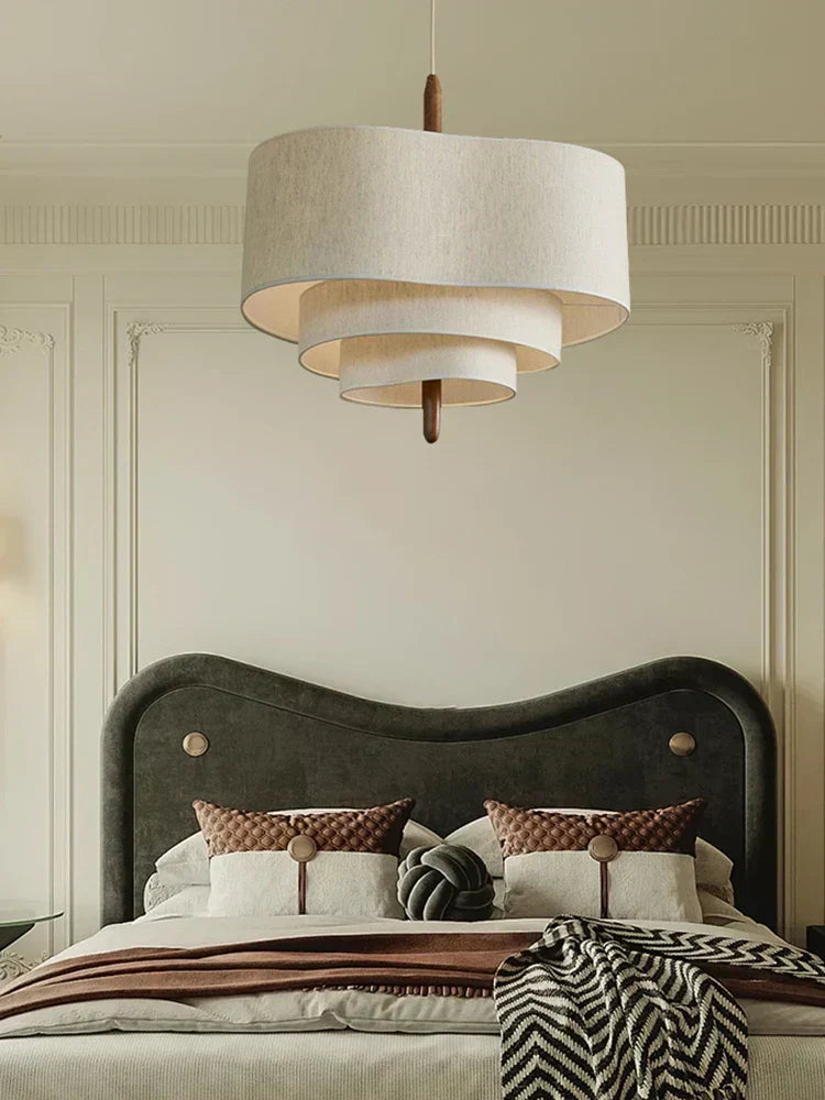 Chandelier | Minimalist Fabric Shade Gentle Diffused Glow | Ø 58 cm | Ambient Home Lighting