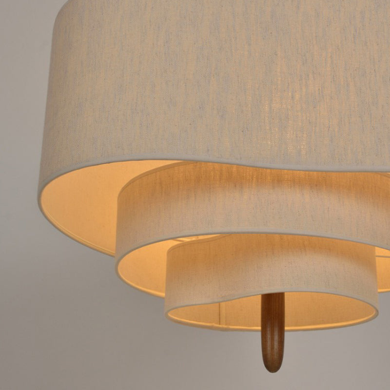 Chandelier | Minimalist Fabric Shade Gentle Diffused Glow | Ø 58 cm | Ambient Home Lighting