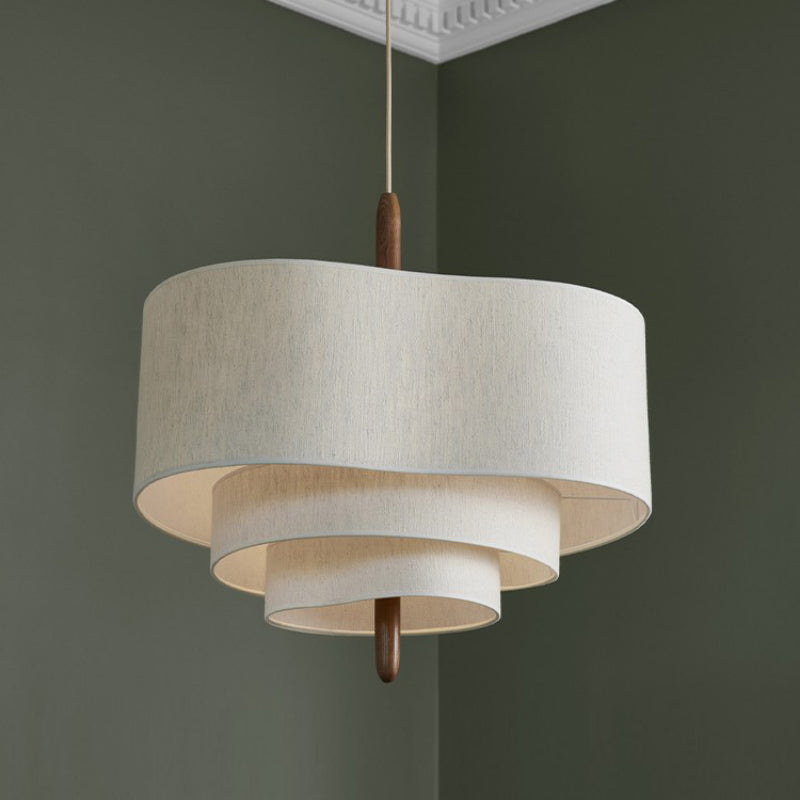 Chandelier | Minimalist Fabric Shade Gentle Diffused Glow | Ø 58 cm | Ambient Home Lighting