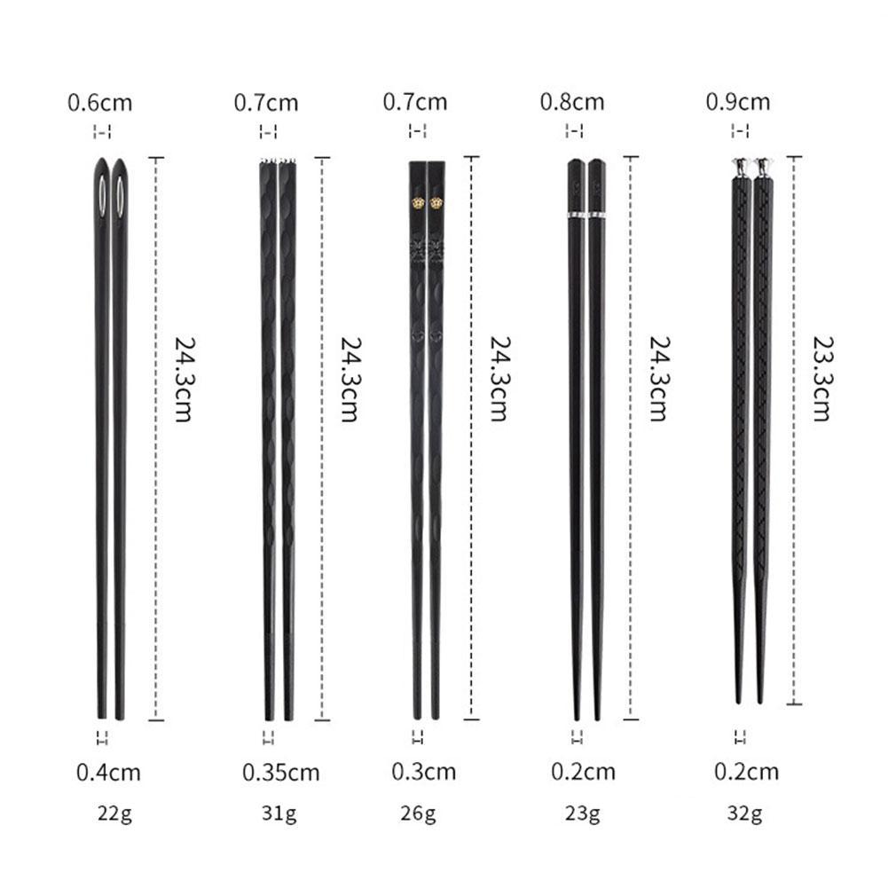 Chopstick Set | Refined Non-Slip Design | Dishwasher Safe | 5 Pairs