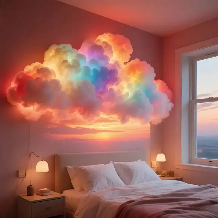 Cloud LED Light | App-Controlled RGB Mood Lamp | 200 cm DIY Soft Fiber Design | Relaxing Ambience