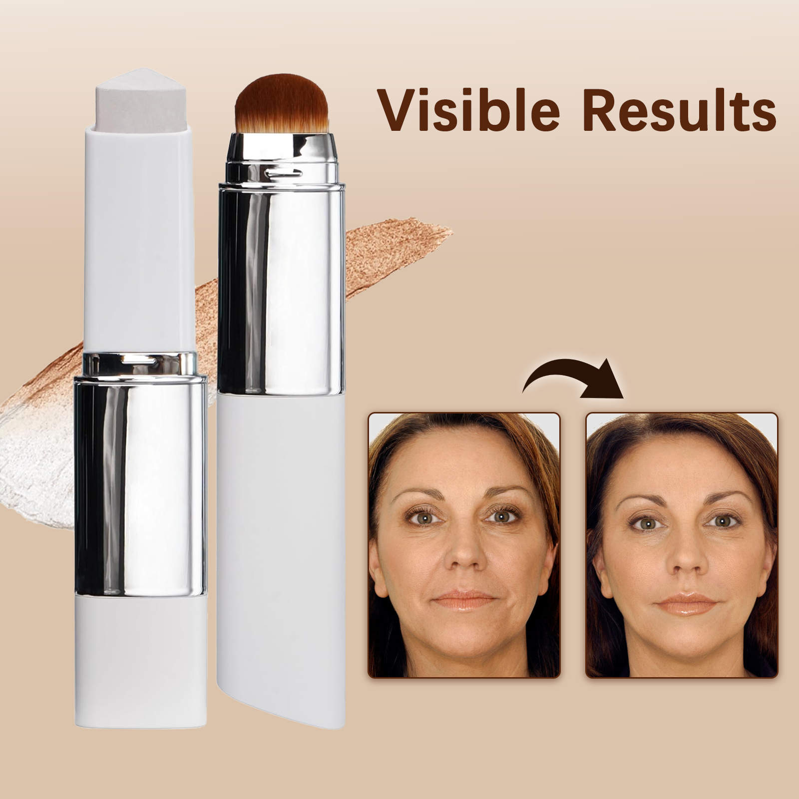 Color-Changing Cover Cream Stick | Adaptive Color-Match | Built-In Blending Brush