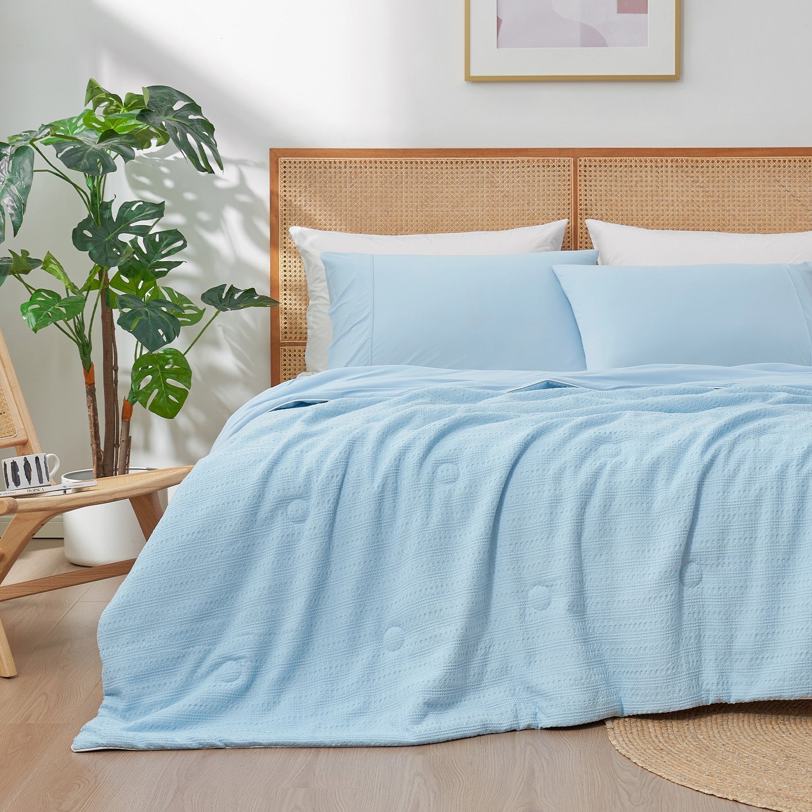 Comforter for Hot Sleepers | Cooling Waffle Design | Plant-Based Fiber & Lightweight