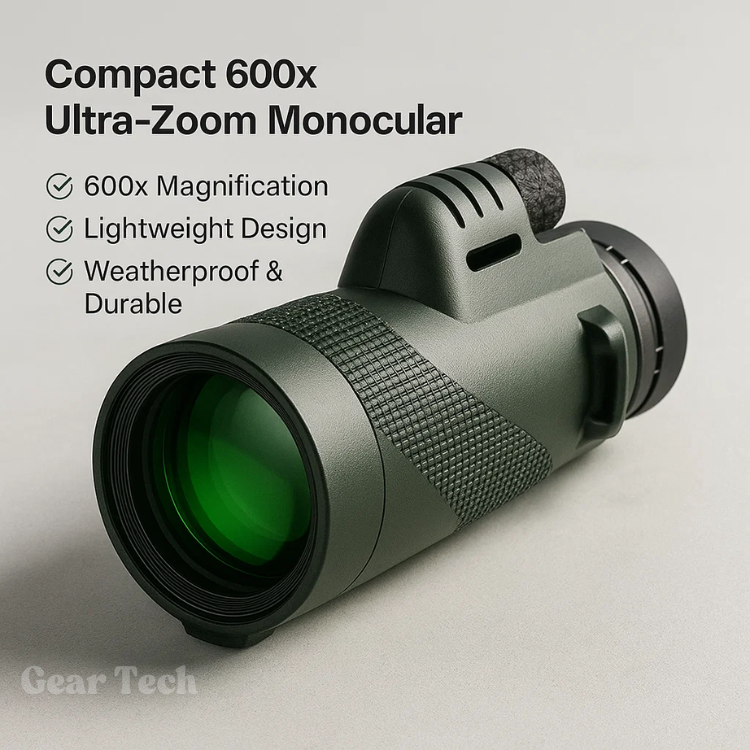 Compact Monocular | 600x Magnification | Multi-Coated HD Glass Lens | Smartphone Adapter
