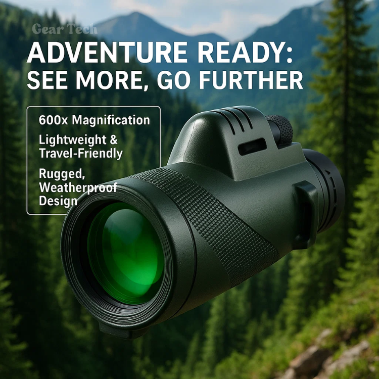 Compact Monocular | 600x Magnification | Multi-Coated HD Glass Lens | Smartphone Adapter
