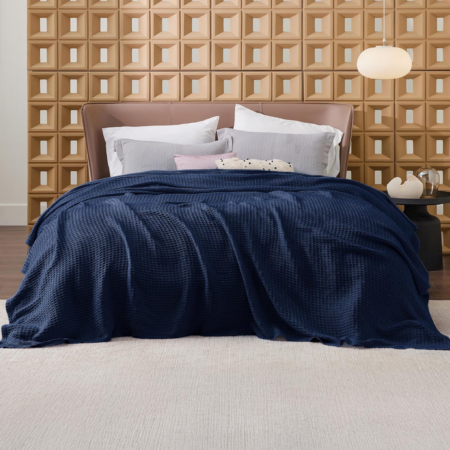 Cooling Blanket | Waffle Weave Cooling Design | 100% Cotton Queen | Lightweight & Breathable