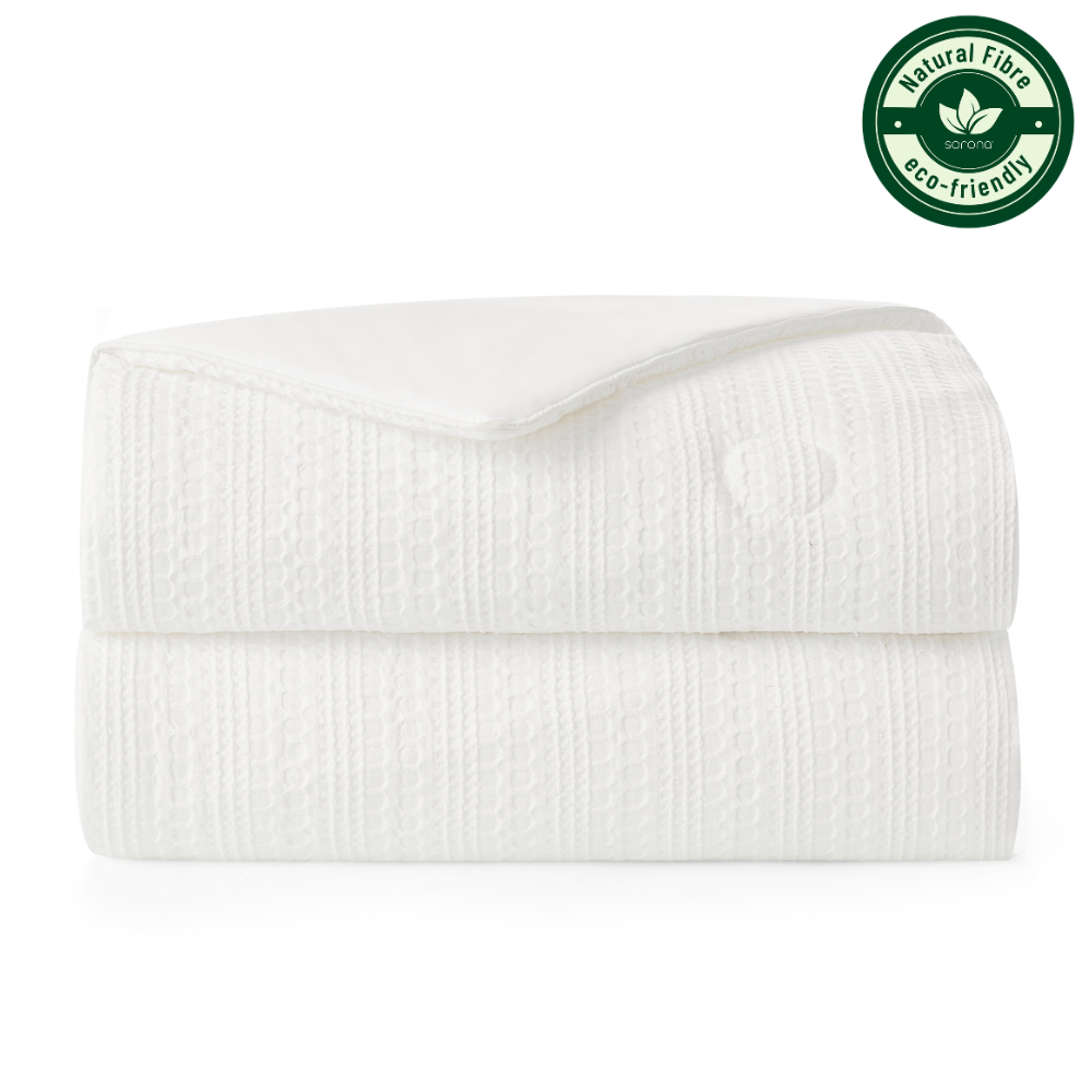 Cooling Comforter | Waffle Pattern | Plant-Based Fiber Filling | For Hot Sleepers