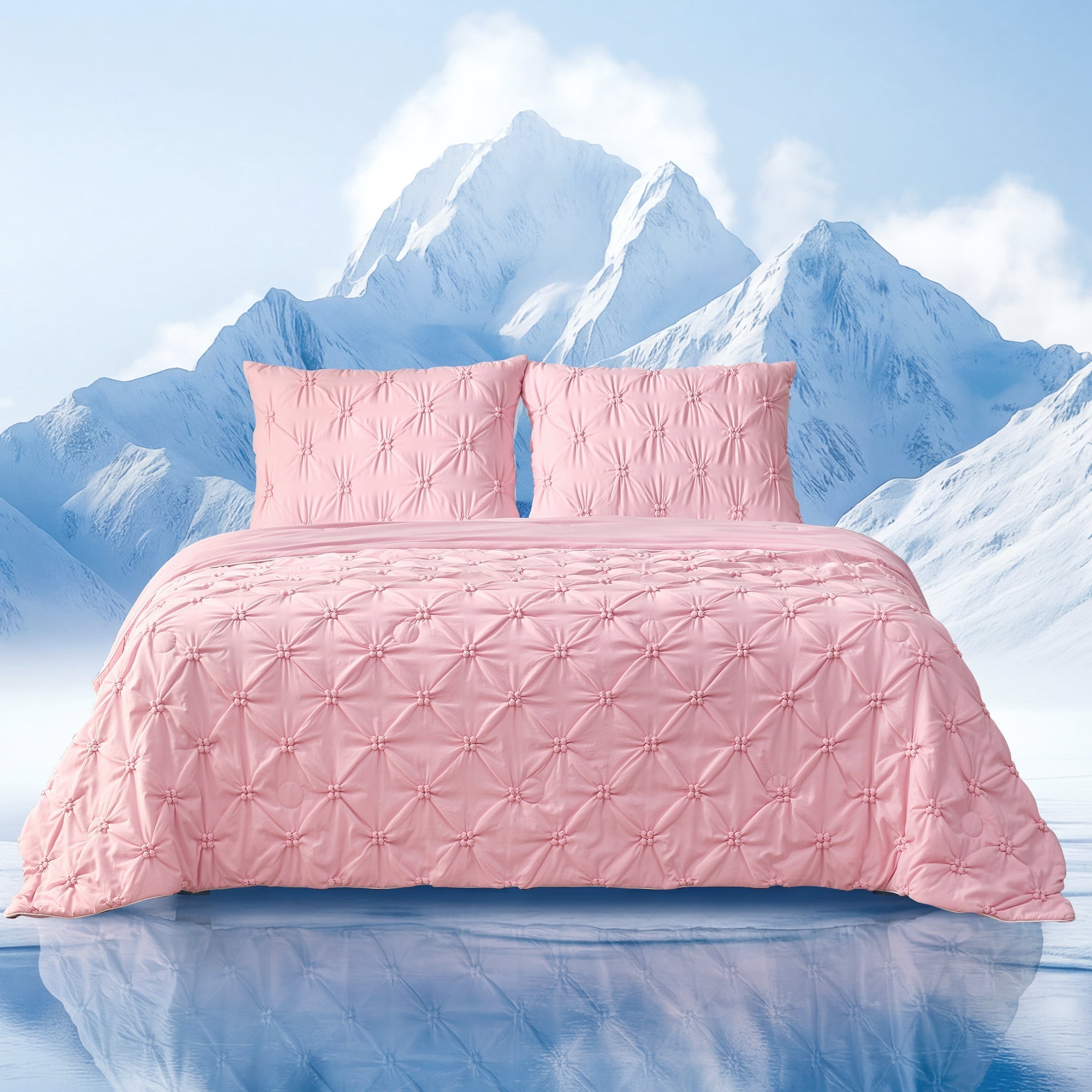 Cooling Comforter for Hot Sleepers | Elegant Pintuck Design | Breathable Lightweight Fabric