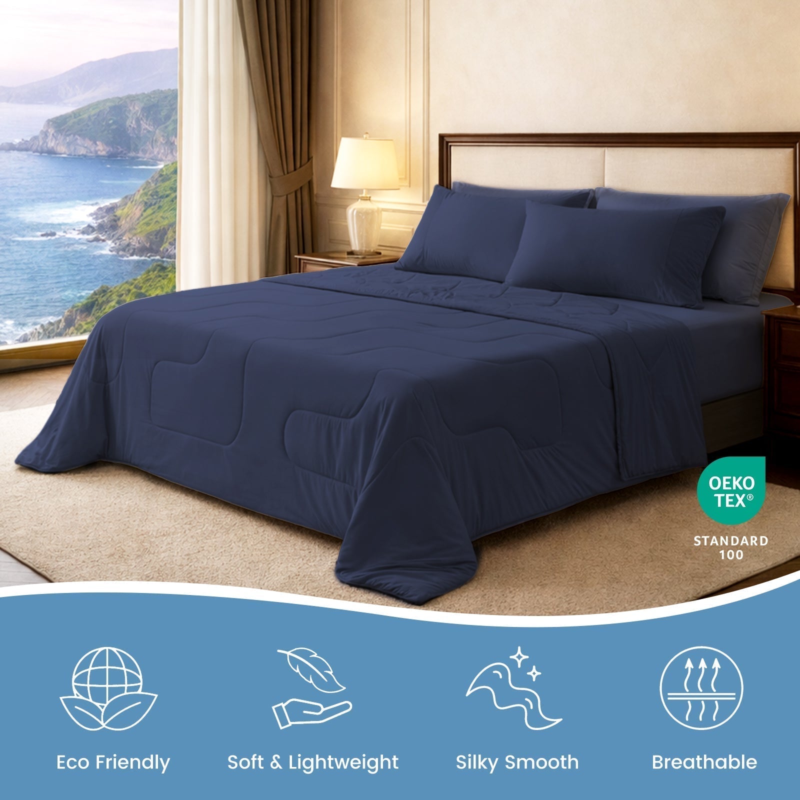 Cooling Comforter for Hot Sleepers | Ultra-Breathable Plant Fiber | Lightweight & Sustainable