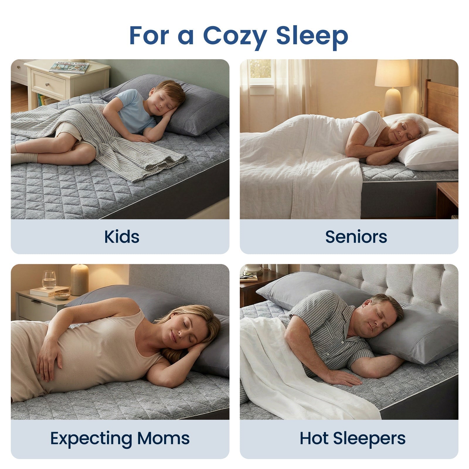 Cooling Mattress Topper | Cooling Fabric | Leakproof & Snug Fit | All-Night Comfort