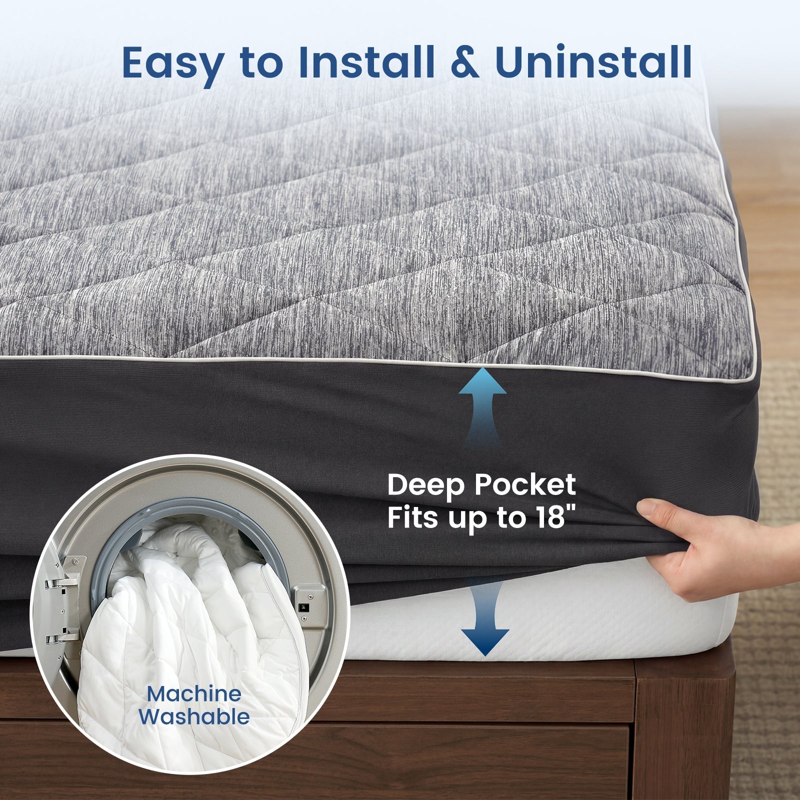 Cooling Mattress Topper | Cooling Fabric | Leakproof & Snug Fit | All-Night Comfort