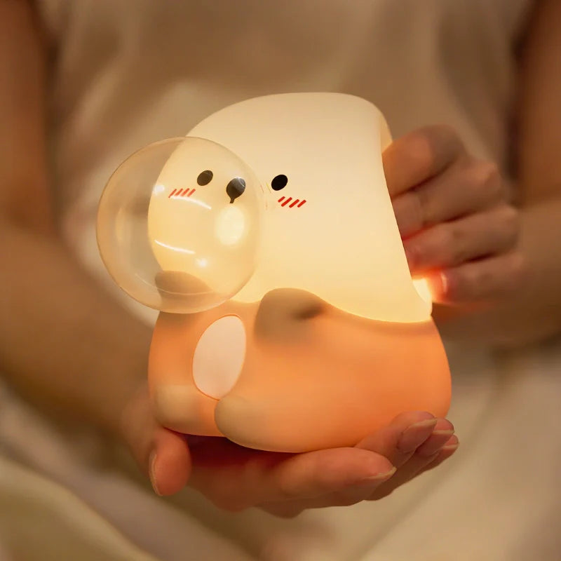 Cute Animal LED Night Lamp | Touch & Squeeze Control | Rechargeable Battery | Soothing Ambience