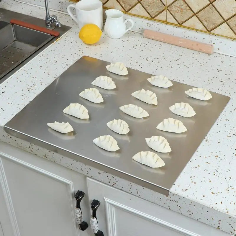 Cutting Board | Stainless Steel | Non-Slip Base & Raised Edge | Dishwasher Safe