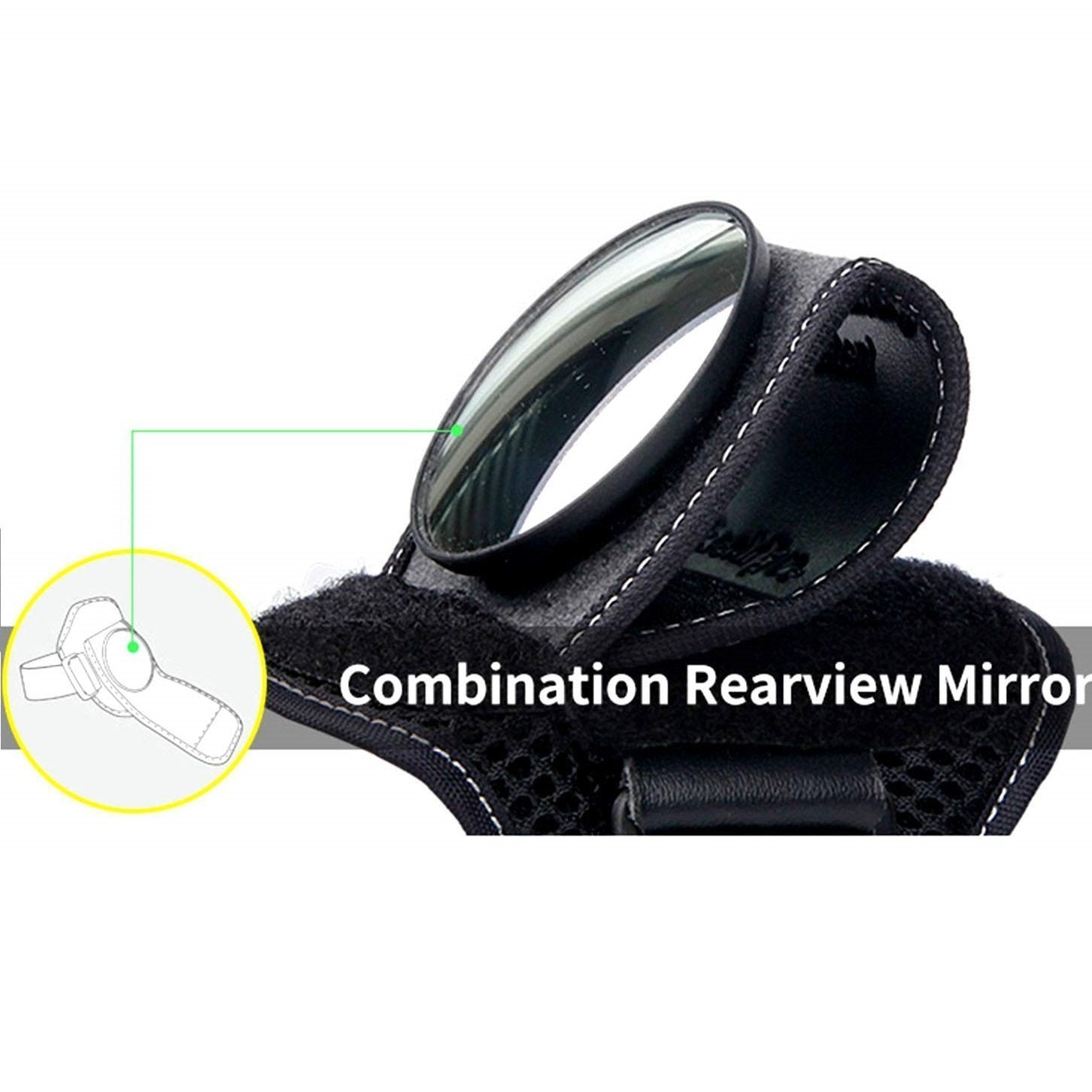 Cycling Wrist Mirror | Adjustable Wide-Angle Mirror | Breathable Mesh Strap & Pocket | Secure Fit