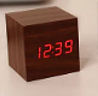 Digital Wooden Desk Clock | Hidden LED Display | Wood Finish & Minimalist Decor