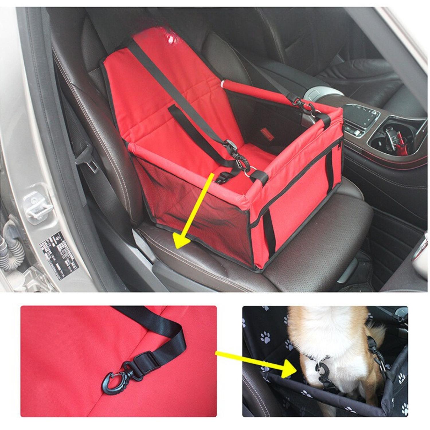 Dog Car Seat | Elevated Booster Seat for Small to Medium Dogs | Waterproof Fabric & Anti-Slip Base