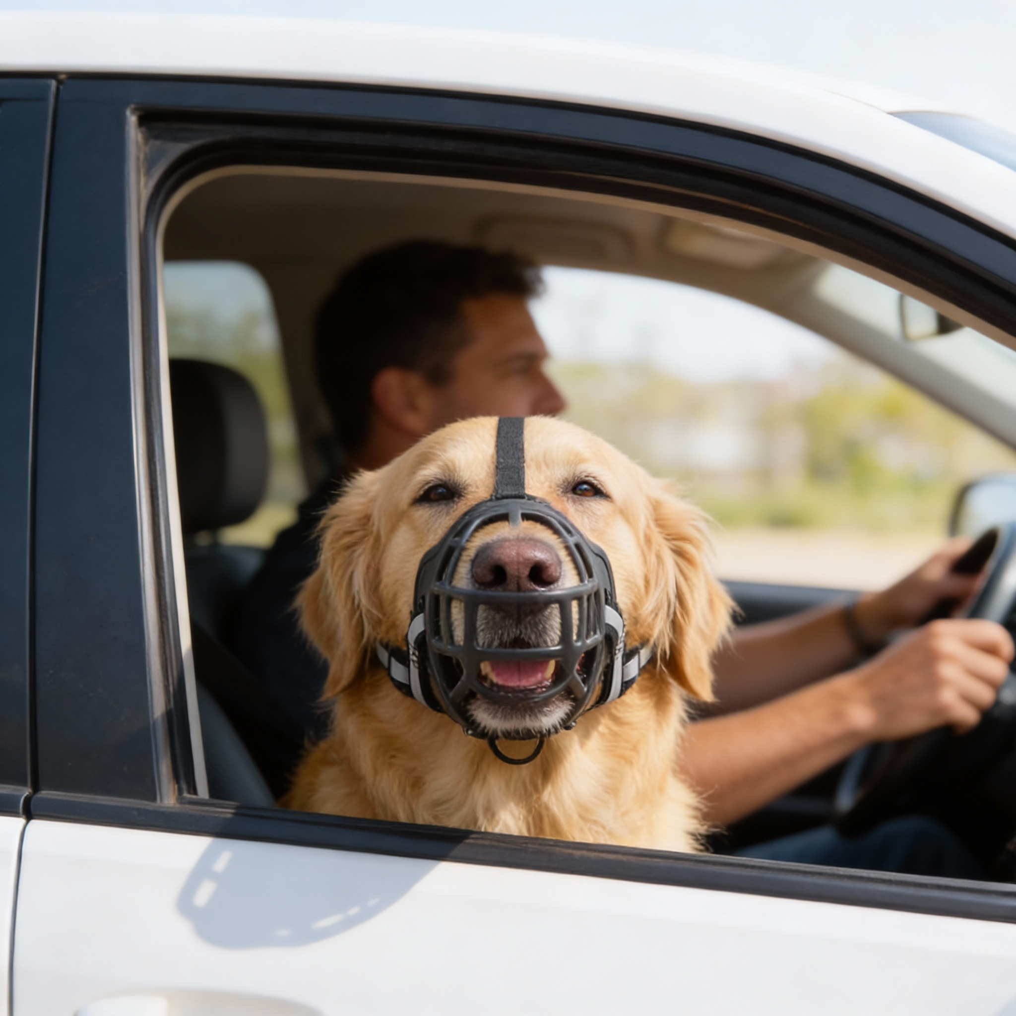 Dog Muzzle | Soft Breathable Polyester Mesh | Adjustable Straps | Comfortable Fit
