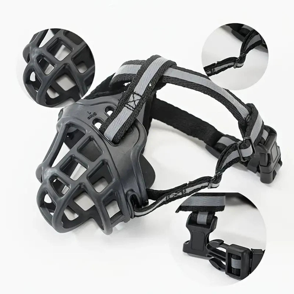 Dog Muzzle | Soft Breathable Polyester Mesh | Adjustable Straps | Comfortable Fit