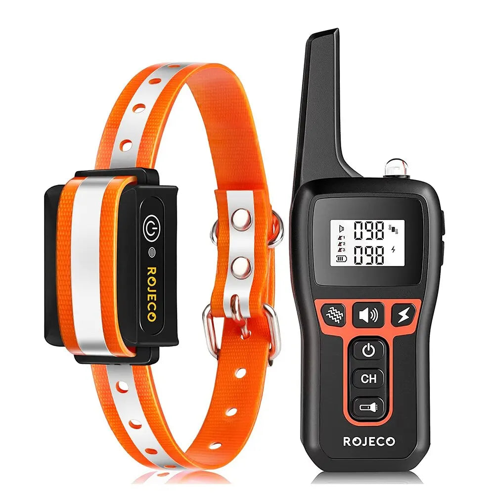 Dog Training Collar | 1000m Remote Range | Adjustable Reflective Nylon | Waterproof & Rechargeable