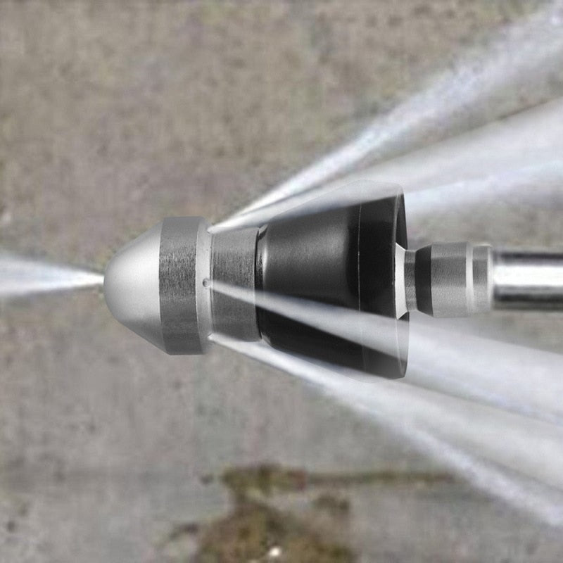 Drain Cleaning Nozzle | Forward-Pushing High-Pressure Jet | Stainless Steel | Durable Design
