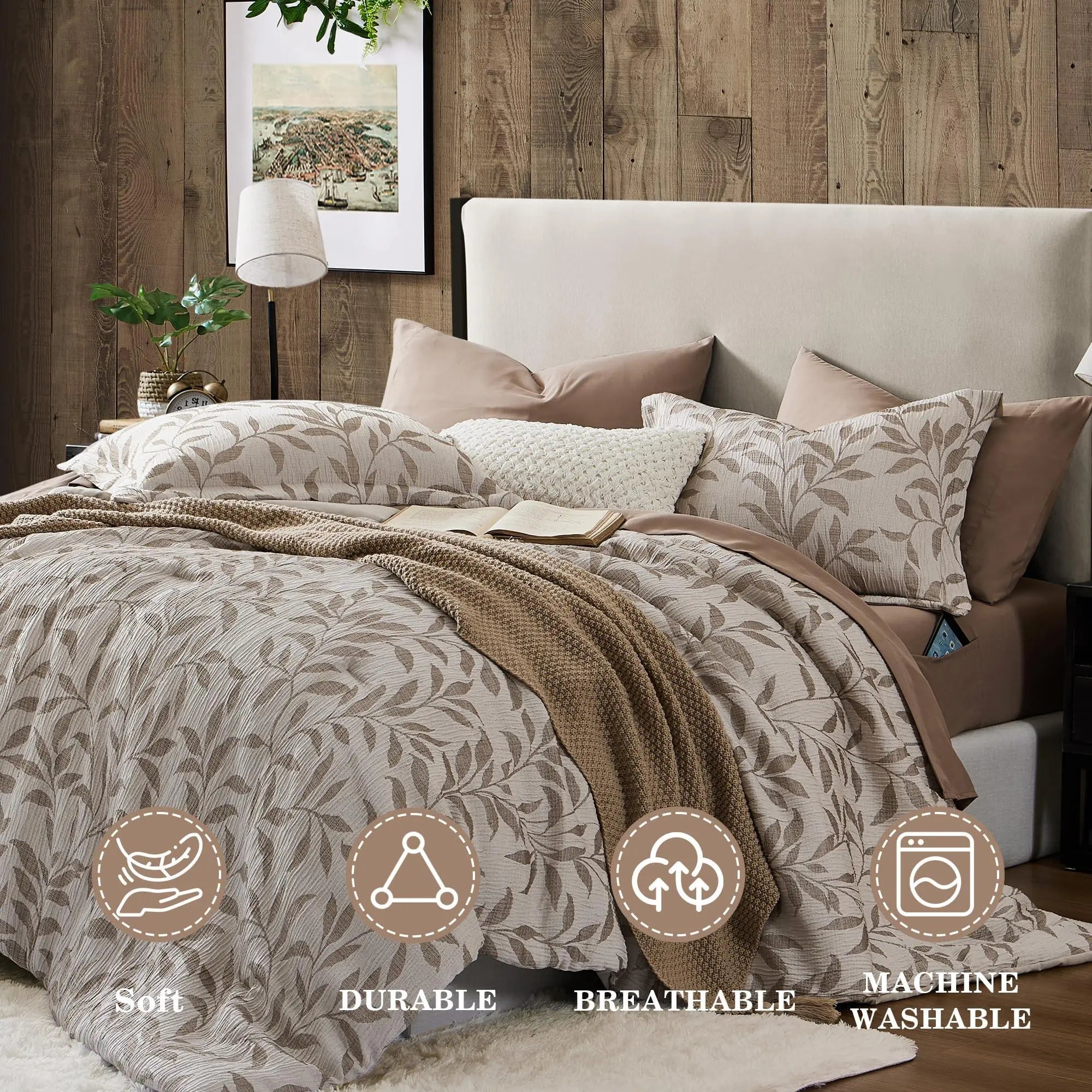 Duvet Cover Set | Elegant Floral Design | Soft Microfiber & Hidden Zipper | Cozy Bedroom Aesthetic