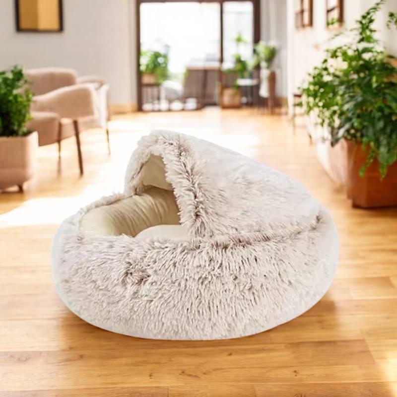 Enclosed Pet Bed for Cats & Small Dogs | Cave-Shaped Design | Machine Washable | Comfort