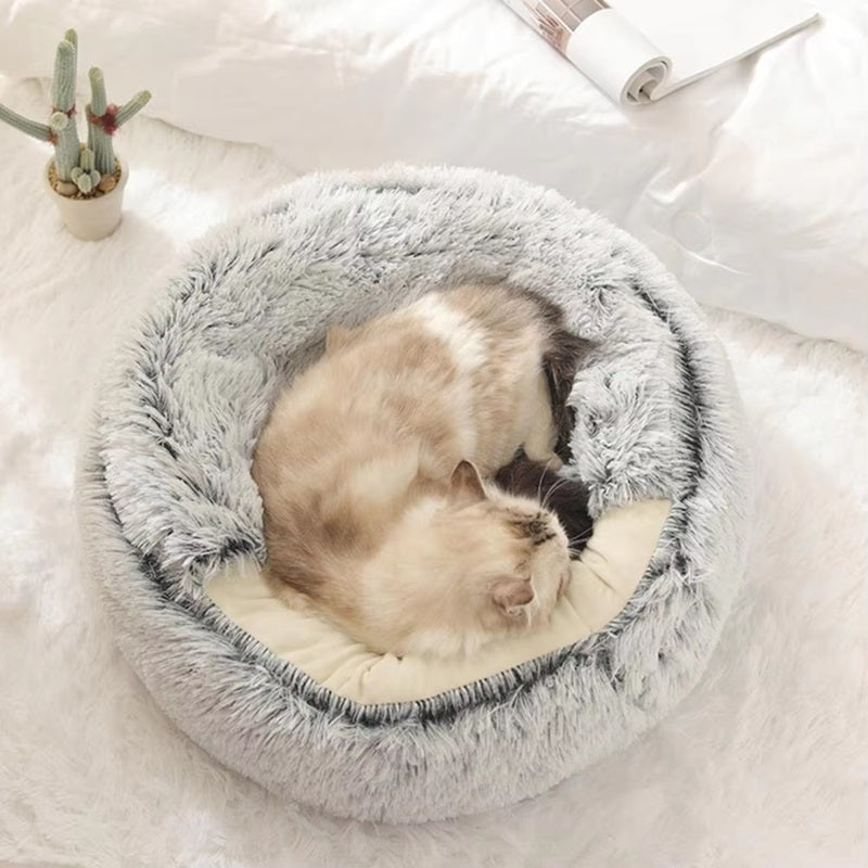 Enclosed Pet Bed for Cats & Small Dogs | Cave-Shaped Design | Machine Washable | Comfort