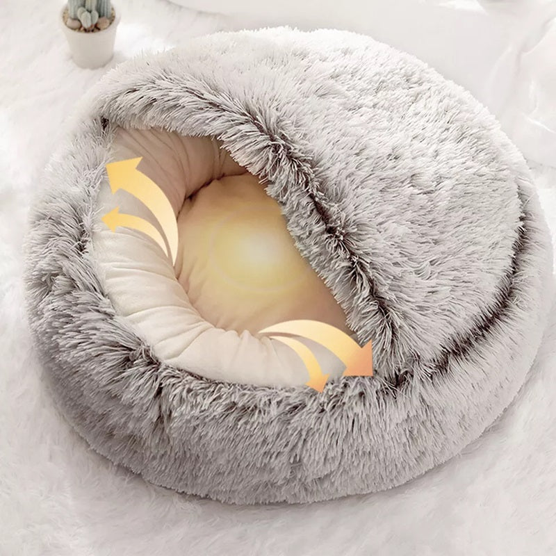 Enclosed Pet Bed for Cats & Small Dogs | Cave-Shaped Design | Machine Washable | Comfort