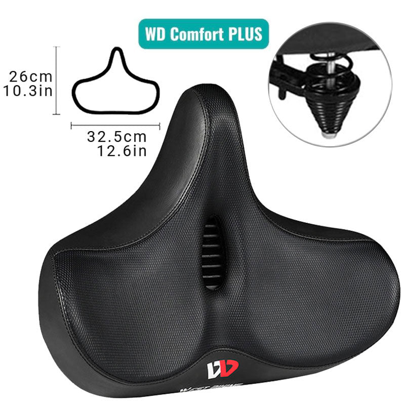Ergonomic Bicycle Saddle | Extra-Wide Breathable Design | Shock-Absorbing Cushioning