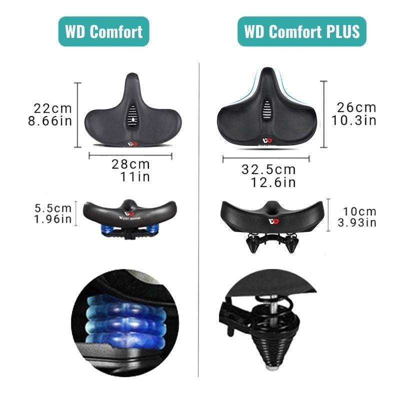 Ergonomic Bicycle Saddle | Extra-Wide Breathable Design | Shock-Absorbing Cushioning