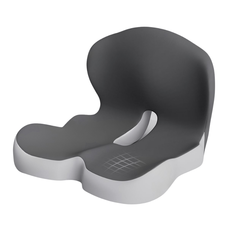 Ergonomic Seat Cushion | Contoured Memory Foam Lumbar Support | Non-Slip Base & Breathable Cover