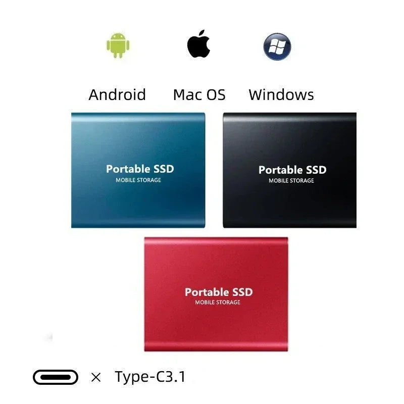 External SSD | USB Type-C Fast Transfer | 128GB | Compact Portable Design