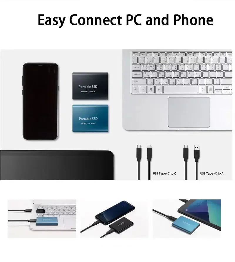 External SSD | USB Type-C Fast Transfer | 128GB | Compact Portable Design