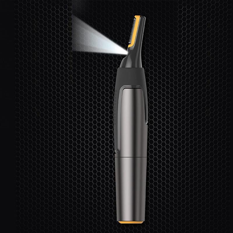 Facial Trimmer | Ultra-Thin Angled Blade | Stainless Steel & Titanium | Cordless LED Light