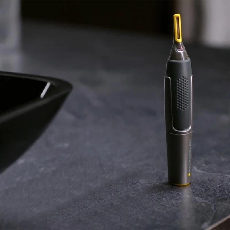 Facial Trimmer | Ultra-Thin Angled Blade | Stainless Steel & Titanium | Cordless LED Light