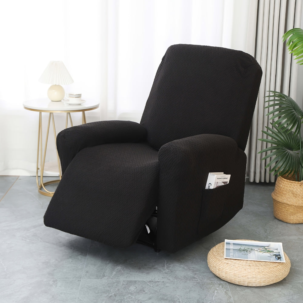 Fitted Recliner Chair Cover | Soft Microfiber | Side Pocket | Machine Washable