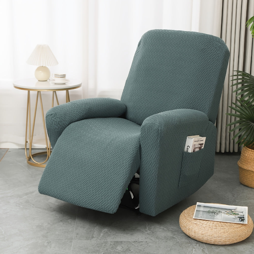 Fitted Recliner Chair Cover | Soft Microfiber | Side Pocket | Machine Washable
