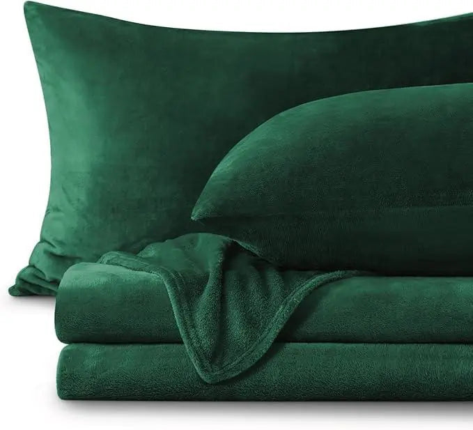 Flannel Bedding Set | Deep Pocket Fitted Sheet | Double-Brushed Microfiber | All-Season Comfort