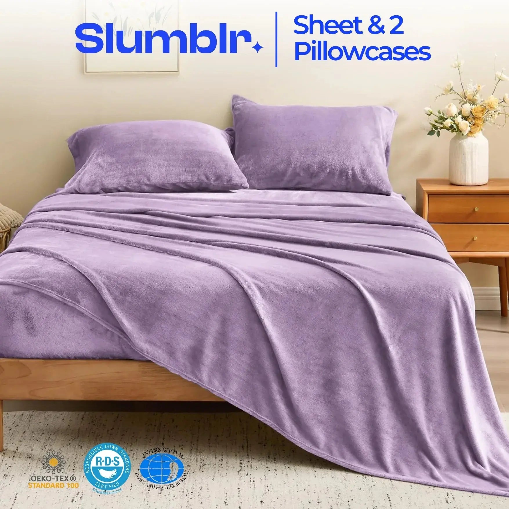 Flannel Bedding Set | Deep Pocket Fitted Sheet | Double-Brushed Microfiber | All-Season Comfort