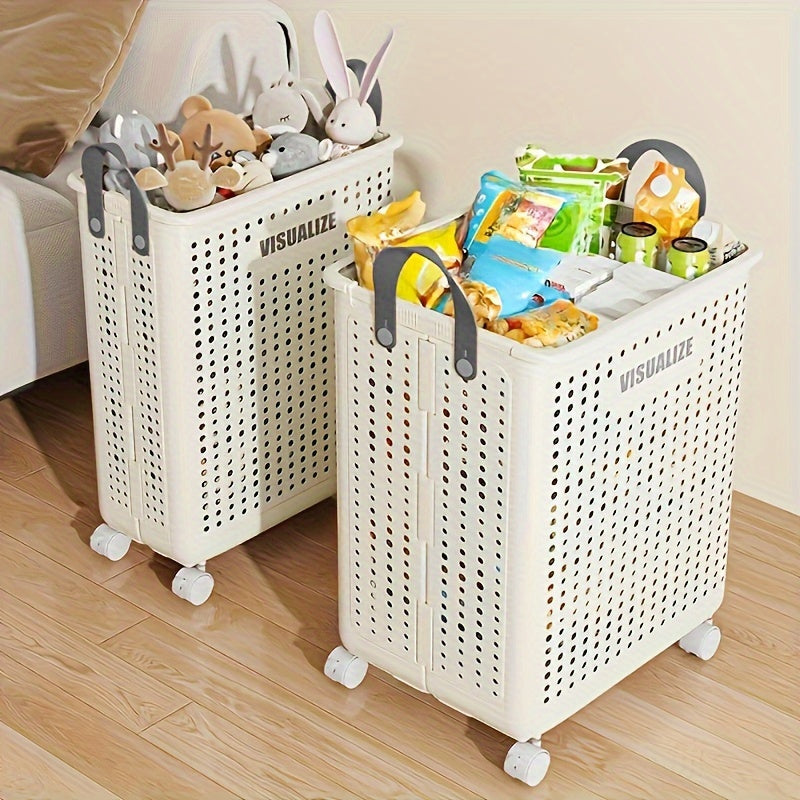 Foldable Laundry Basket | Castor Wheels | Large Capacity & Space-Saving